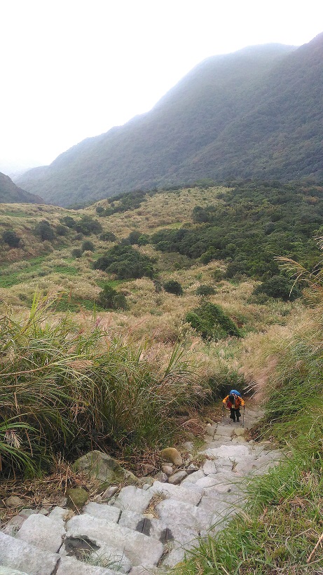 「百二崁」是魚路古道最陡峭的一段， 建議使用登山杖輔助前進  (國家公園電子報編輯小組提供)