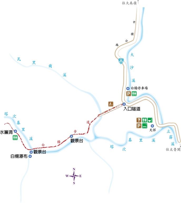 白楊步道路線圖