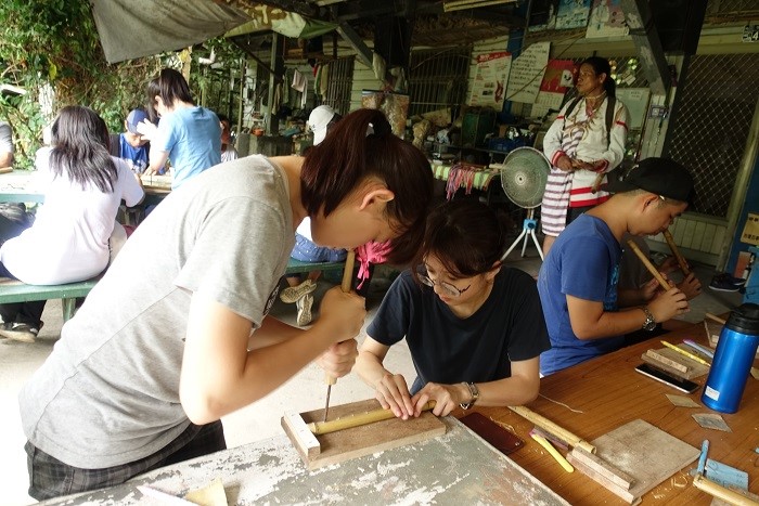 Students learned about making bamboo flutes