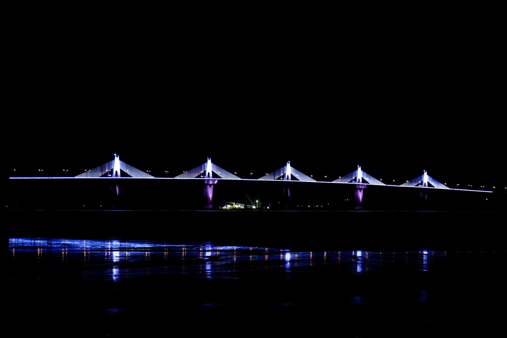 由慈湖三角堡遠眺金門大橋(金門國家公園管理處提供，蔡承璋攝)