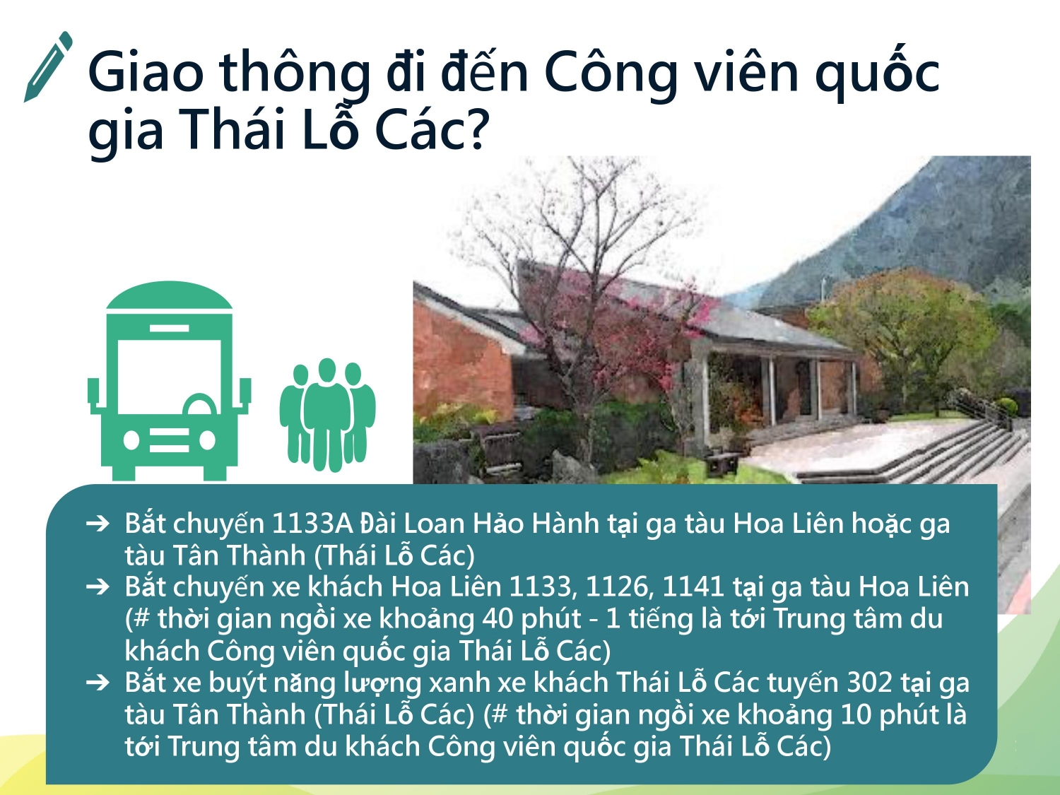 Giao thông đi đến Công viên quốc gia Thái Lỗ Các?