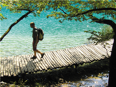 The Plitvice Lakes National Part in Croatia, listed as a world heritage by UNESCO.