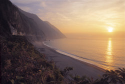 The sun rising in the east Cing sheui Cliffs